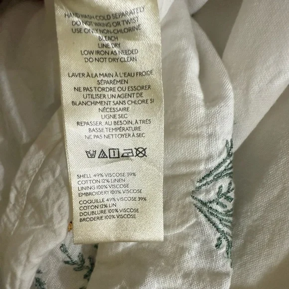 Free People Wildflower Floral Embroidered White mini Dress Sz S - Picture 8 of 8